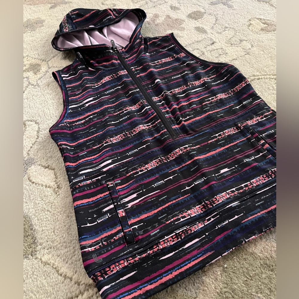 Lole striped sleeveless activewear hoodie, Women’s Medium